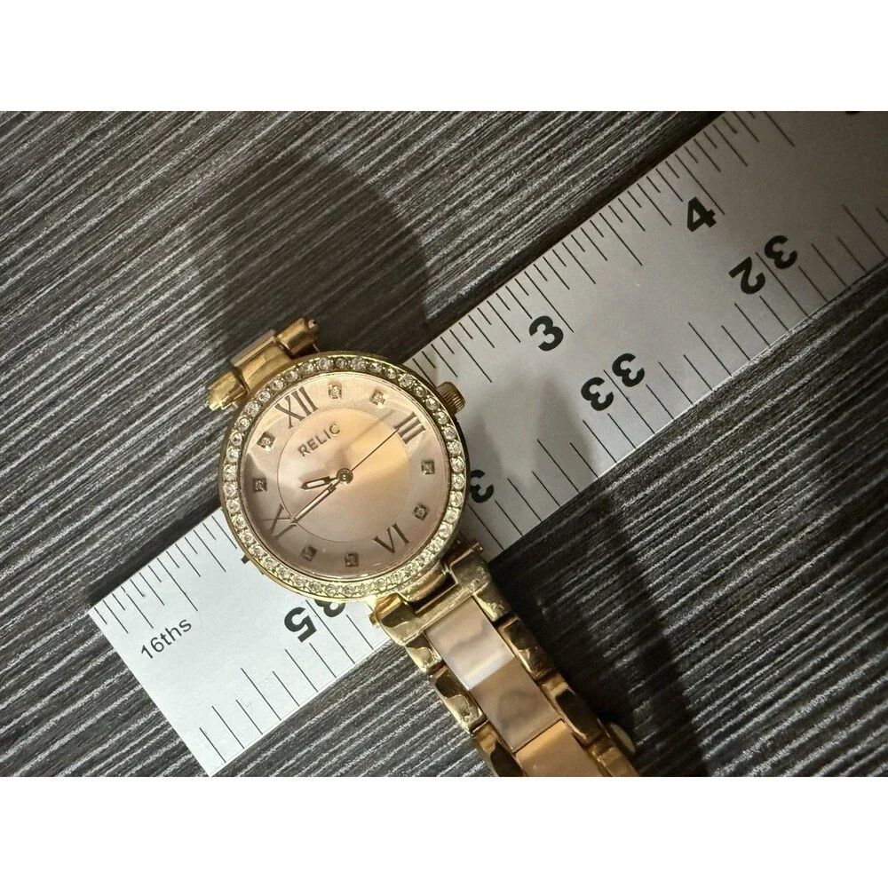 Relic By Fossil Women's Rose Goldtone Bracelet Watch ZR34335 Beautiful Pink